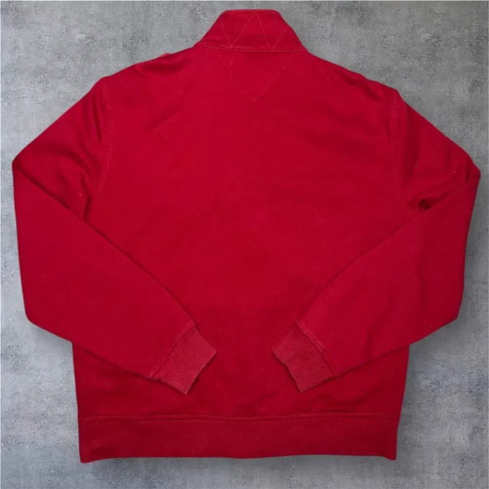 Vintage Tommy Hilfiger Men’s L Corduroy Collar Fleece Lined Red Windbreaker Y2K